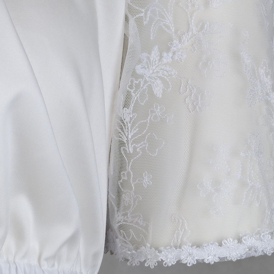 Waldorff Dirndlbluse, weiß, Spitzenärmel, elegant #2