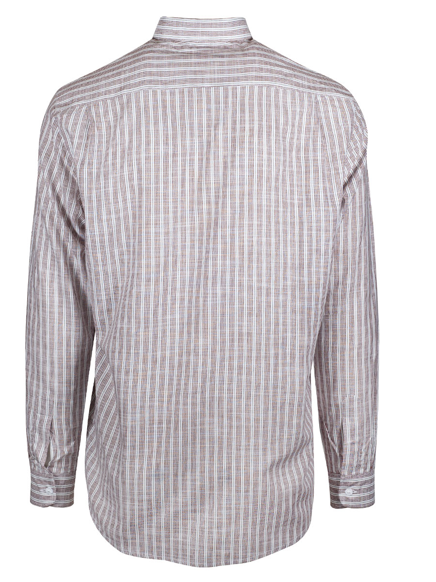Orbis Trachtenhemd mittelbeige, gestreift, Liegekragen, Pfoad #3
