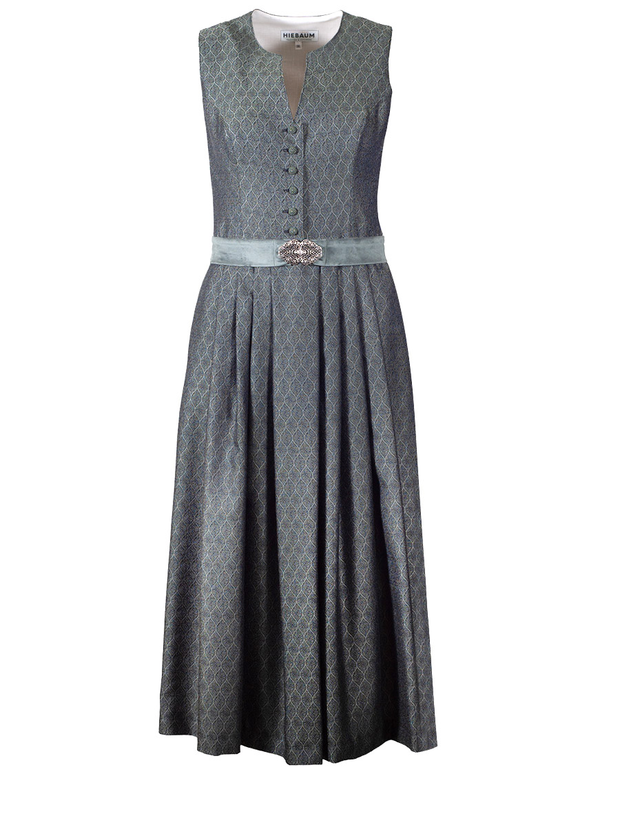 Hiebaum Damenkleid petrol, festlich, Samtgürtel mit Schließe #1