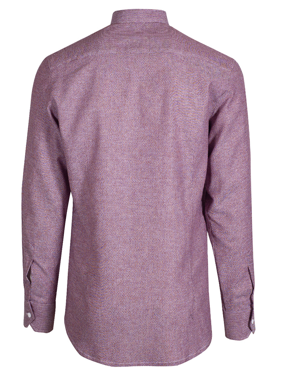 Orbis Trachtenhemd, Pfoad, mittelrot, meliert, Slim Fit, Stehkragen #3