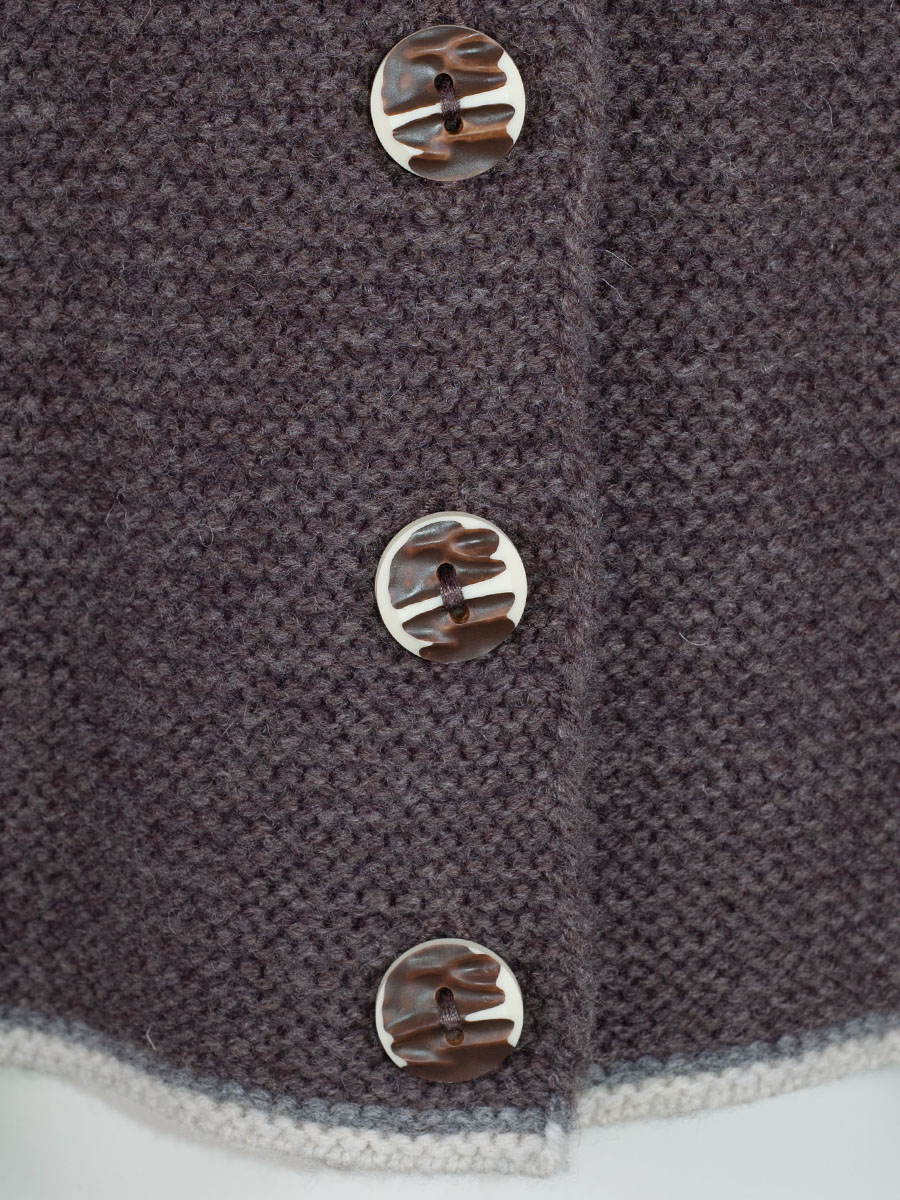 fei scho schee Strickjacke, braun-beige, Rückenfalte #4