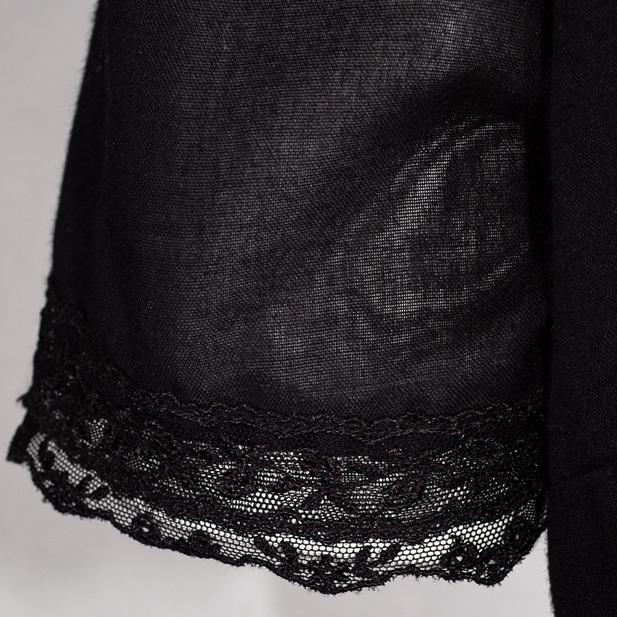 Waldorff Dirndlbluse schwarz, festlich, Kurzarm, Spitzenkragen #4