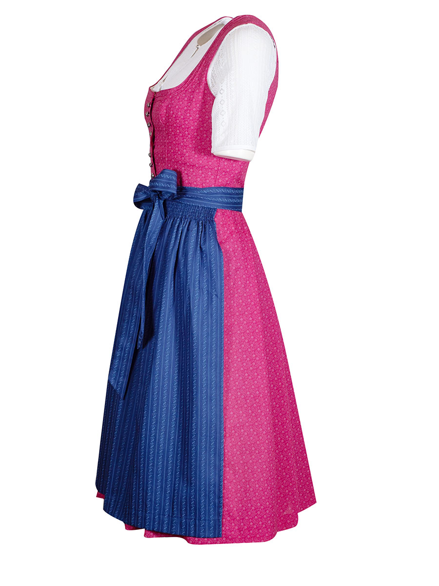 Wenger Ulla Baumwolldirndl, pink-blau, 70cm #2
