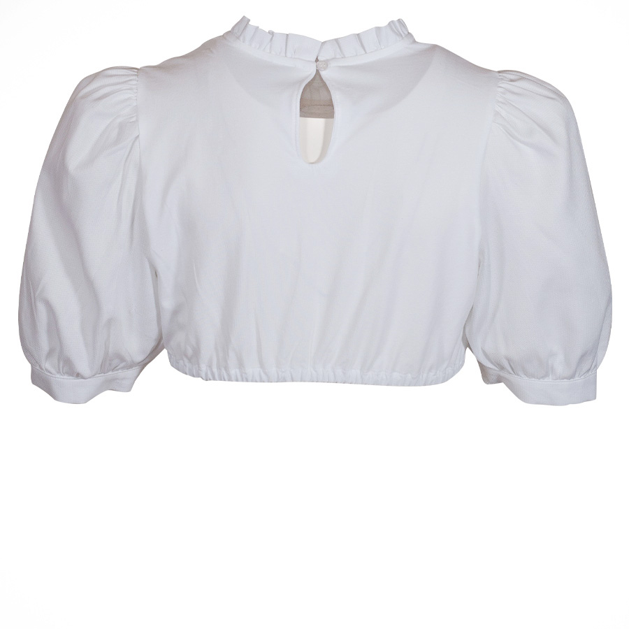 Hammerschmid Dirndlbluse Franka, weiß, hochgeschlossen, Rüschenkragen #2