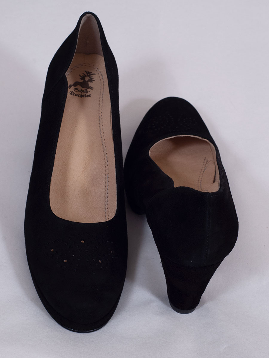Schuhmanufaktur Gautsche, Trachtenpumps, schwarz, Samtziege #4