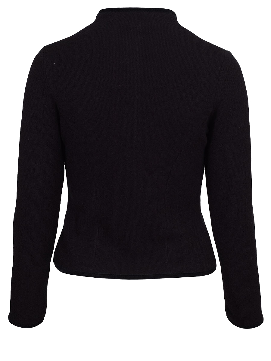 Astrifa Strickjacke Bairach, schwarz mit Samteinfassung, Kelchkragen, elegant #3