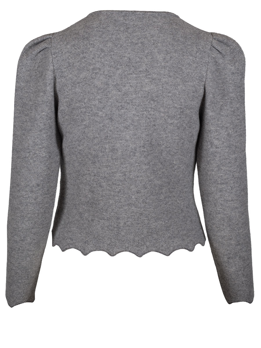Huber Strickjacke Polli, silber, Einfassung in dunkelgrau, Zackenbund #3