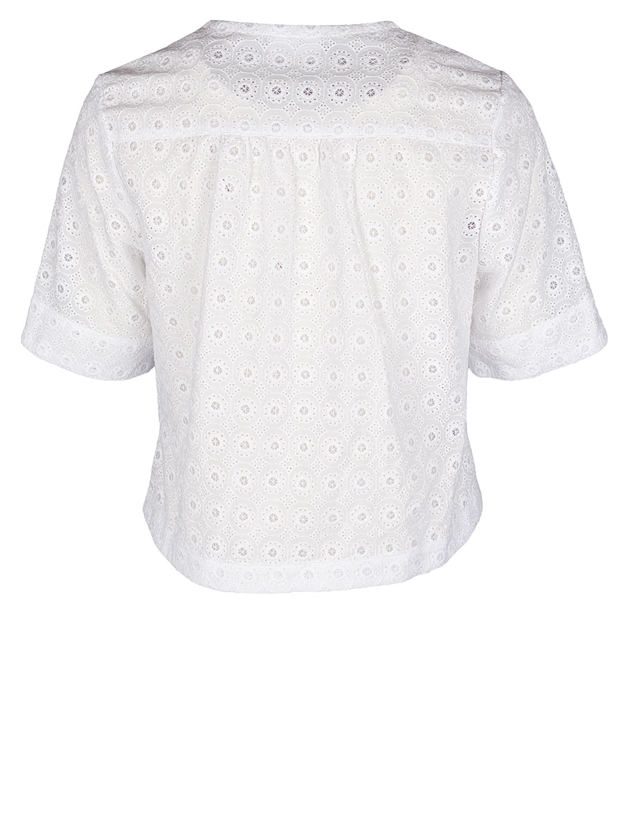 Waldorff Spenzerbluse weiß, Lochmuster #2