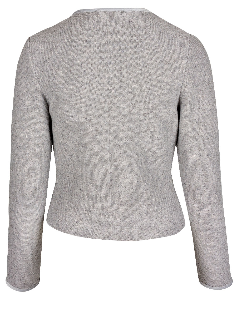 Astrifa Strickjacke Rehberg, silber, Samteinfassung silber #3