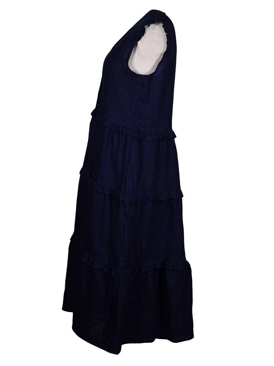 Feli und Hans Leinenkleid Klea, lang, marine, Sommerkleid #2