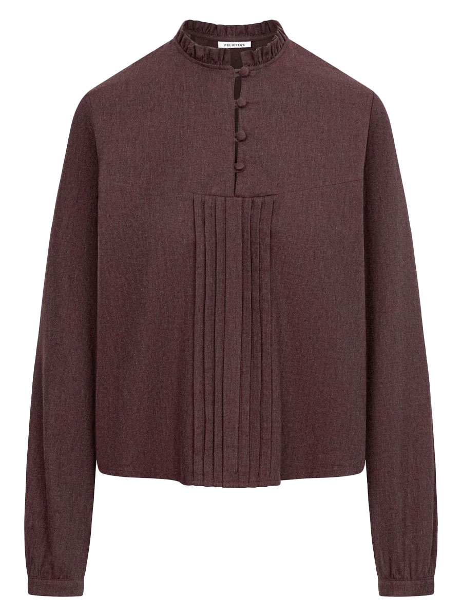 Feli und Hans Flanellbluse Barbarella, rot, Rüschenkragen #1