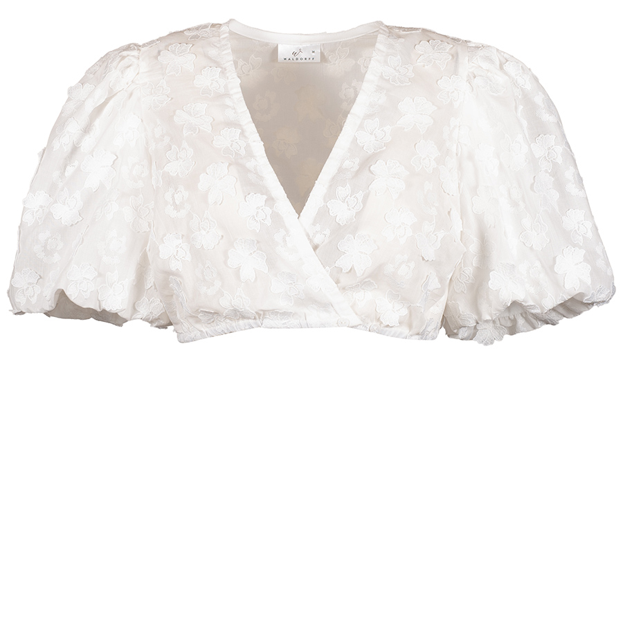 Waldorff Dirndlbluse Amber, creme, Ballonärmel, Blumen #1