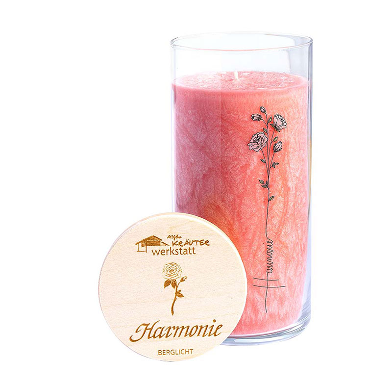 Allgäuer Heilkräuter Kerze, Harmonie, Berglicht im Glas, rosa #1