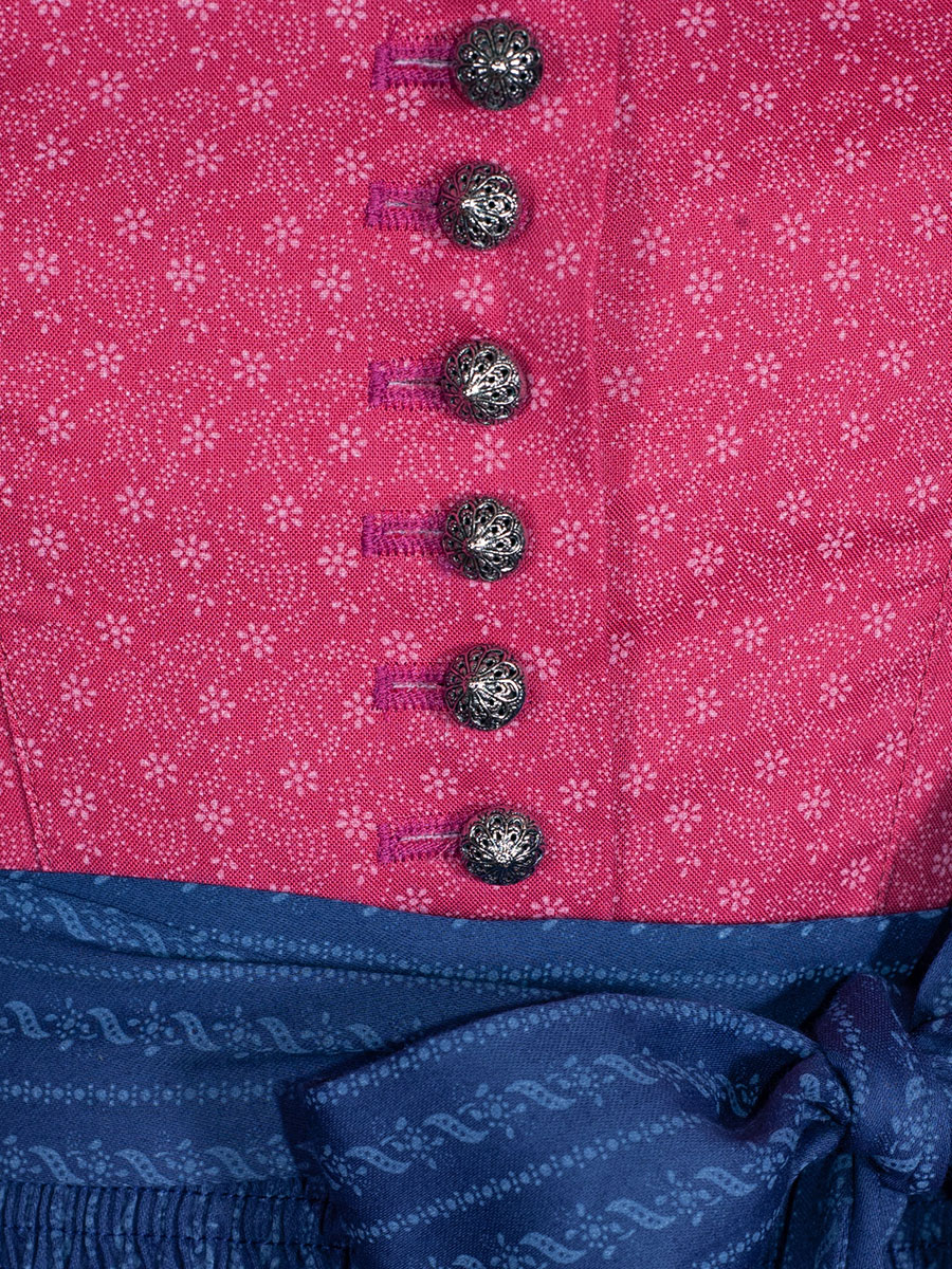 Wenger Ulla Baumwolldirndl, pink-blau, 70cm #4