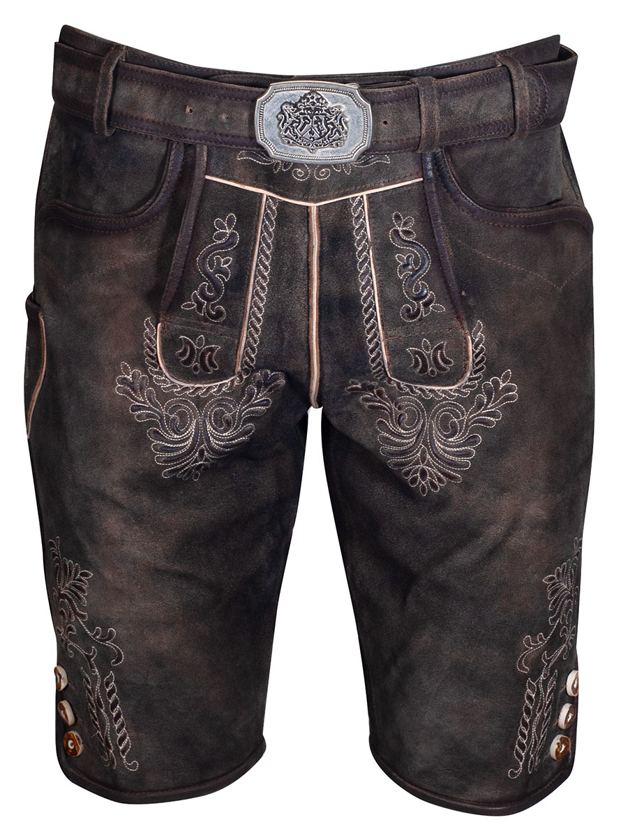 Hammerschmid Kurze Lederhose Passau, Prien gewachst, mit Gürtel, Ziegenleder #1