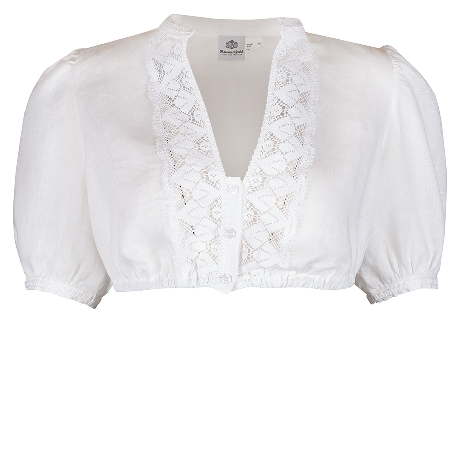Hammerschmid Dirndlbluse Angela, Puffarm, weiß #1