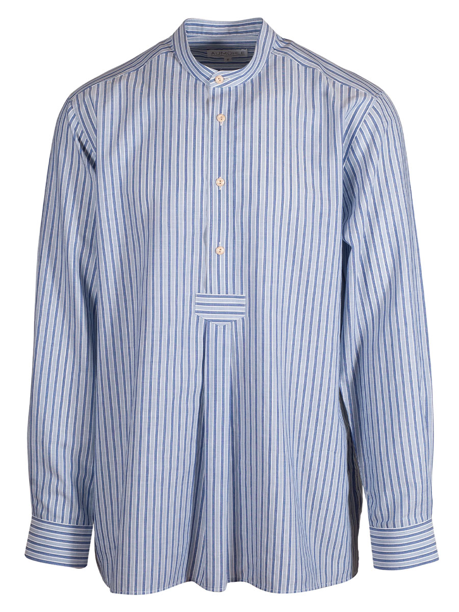 Waldorff Trachtenhemd, hellblau-blau, gestreift, Pfoad, Stehkragen #1