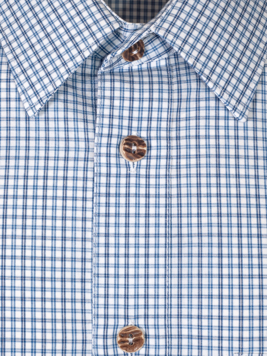 Arzberger Herrenhemd, blau, kariert, Liegekragen, durchgeknöpft, Slim #2