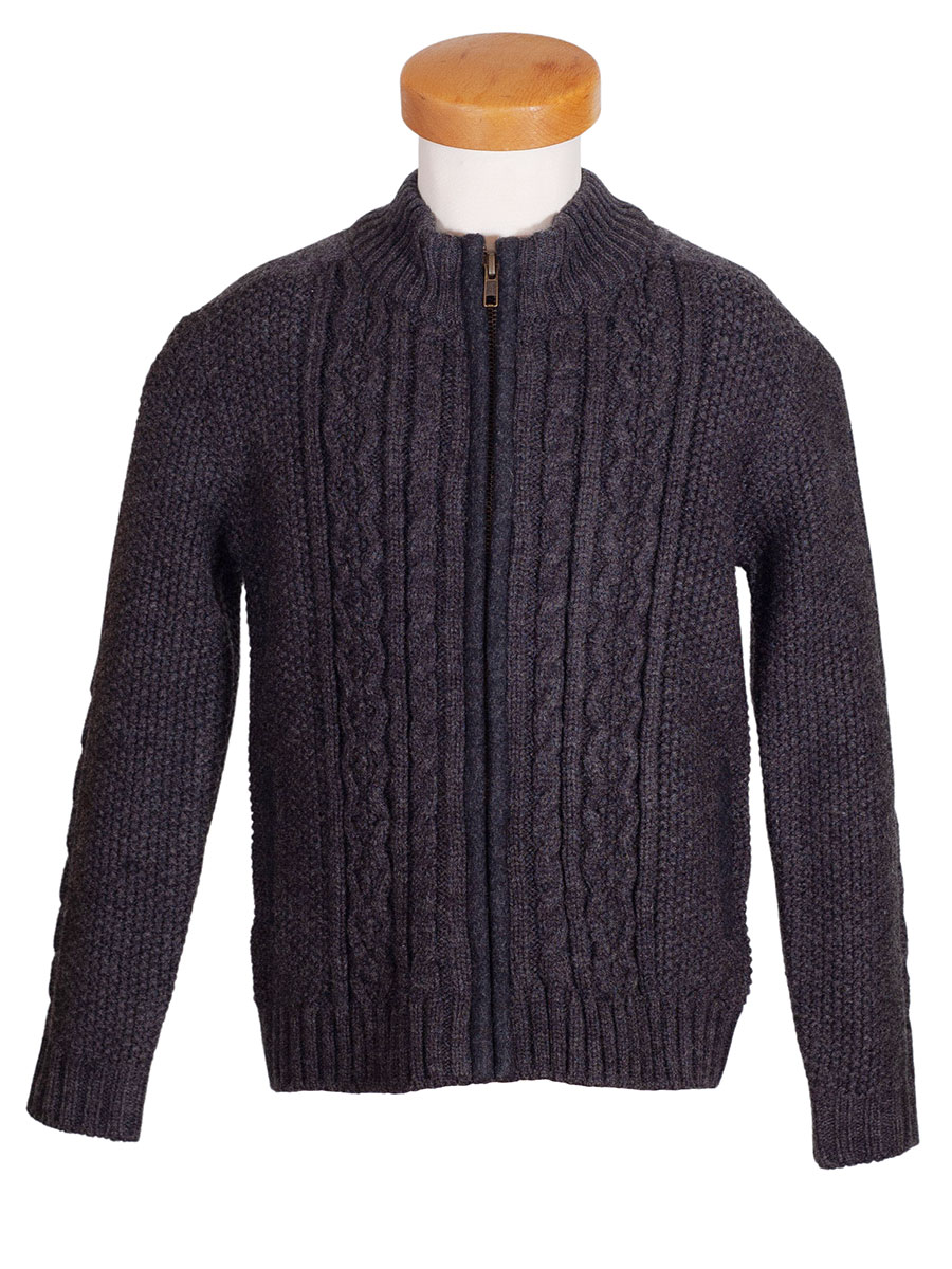 Hammerschmid Dorfen Strickjacke, Jungen, anthrazit, Zopfmuster #1