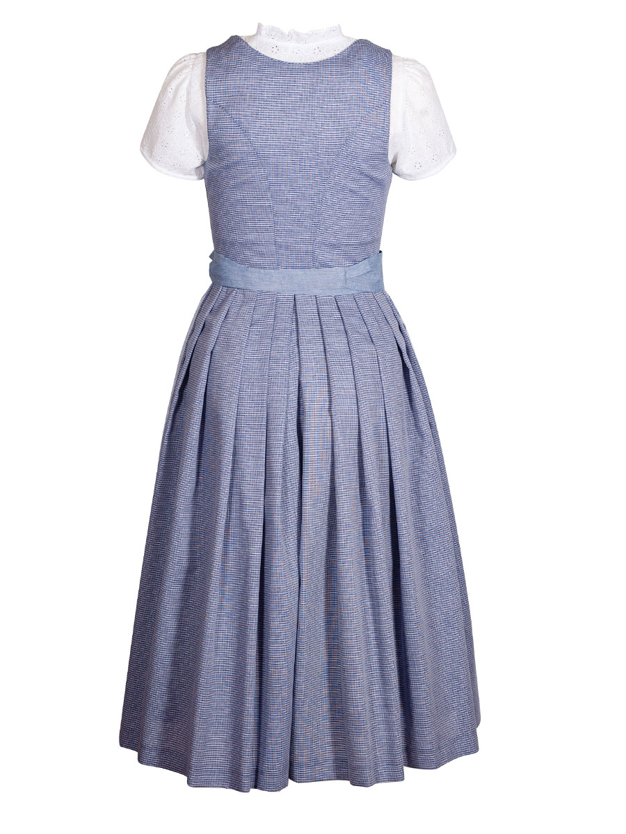 Hammerschmid Pillersee Dirndl, blau, Karomuster, gestreifte Schürze, 80lg #2