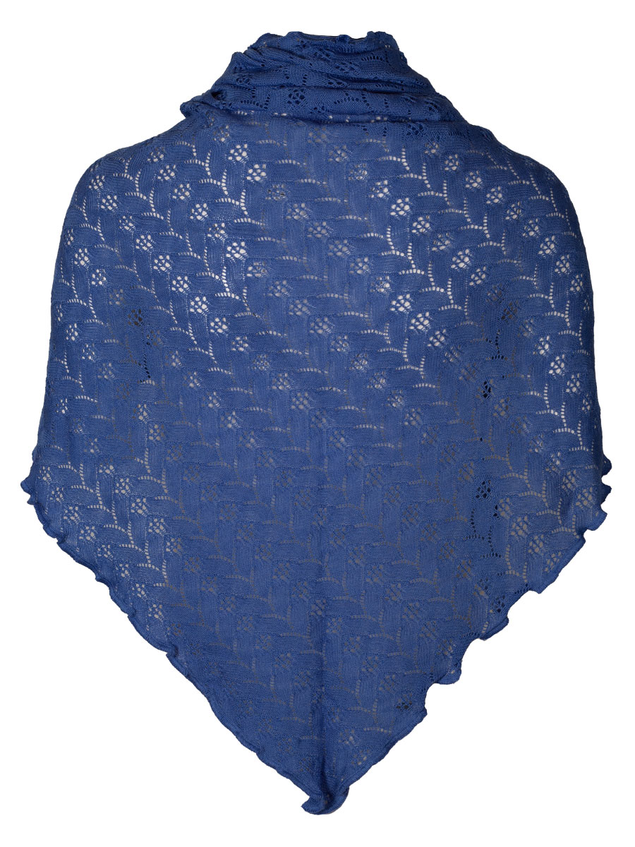 Wenger Strickstola Sofia, blau, Lochmuster, gewellter Abschluss #2
