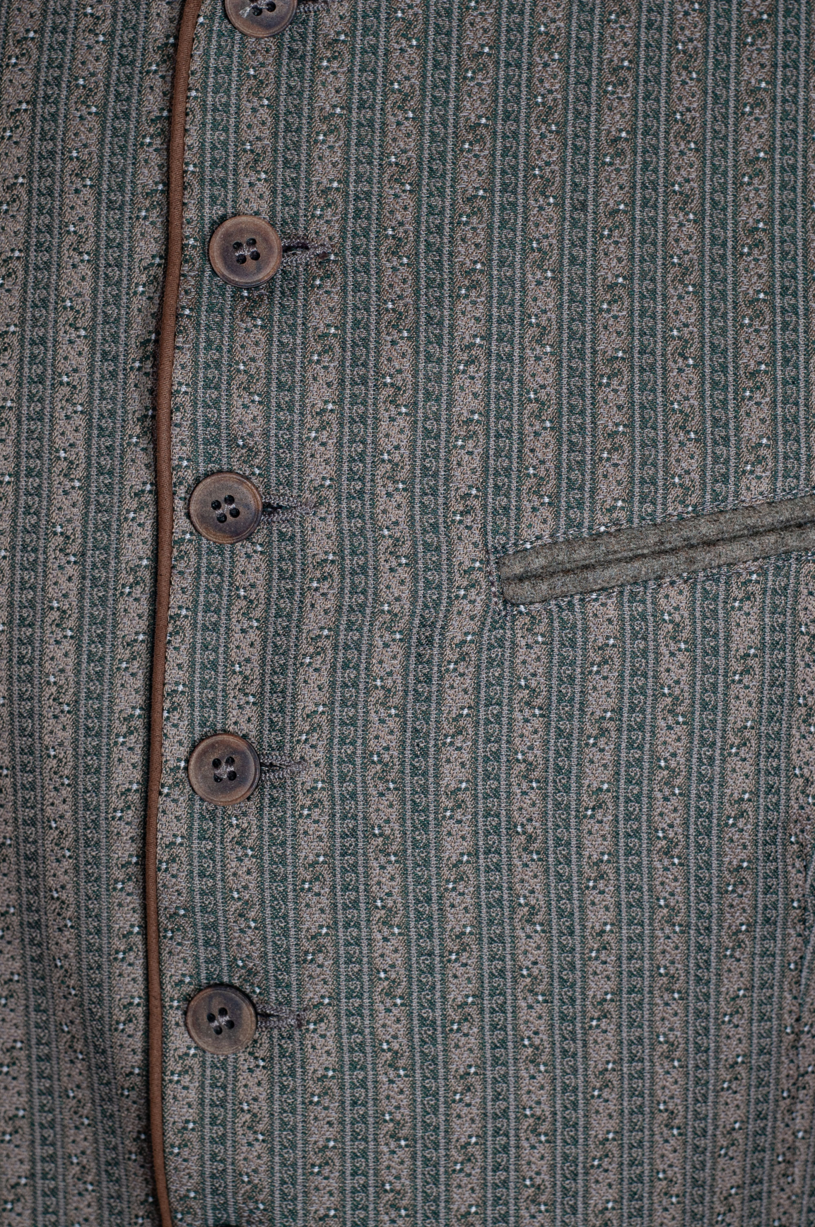 Hammerschmid Herrenweste Samu, grün-beige, Streifenmuster, Baumwollrücken #3
