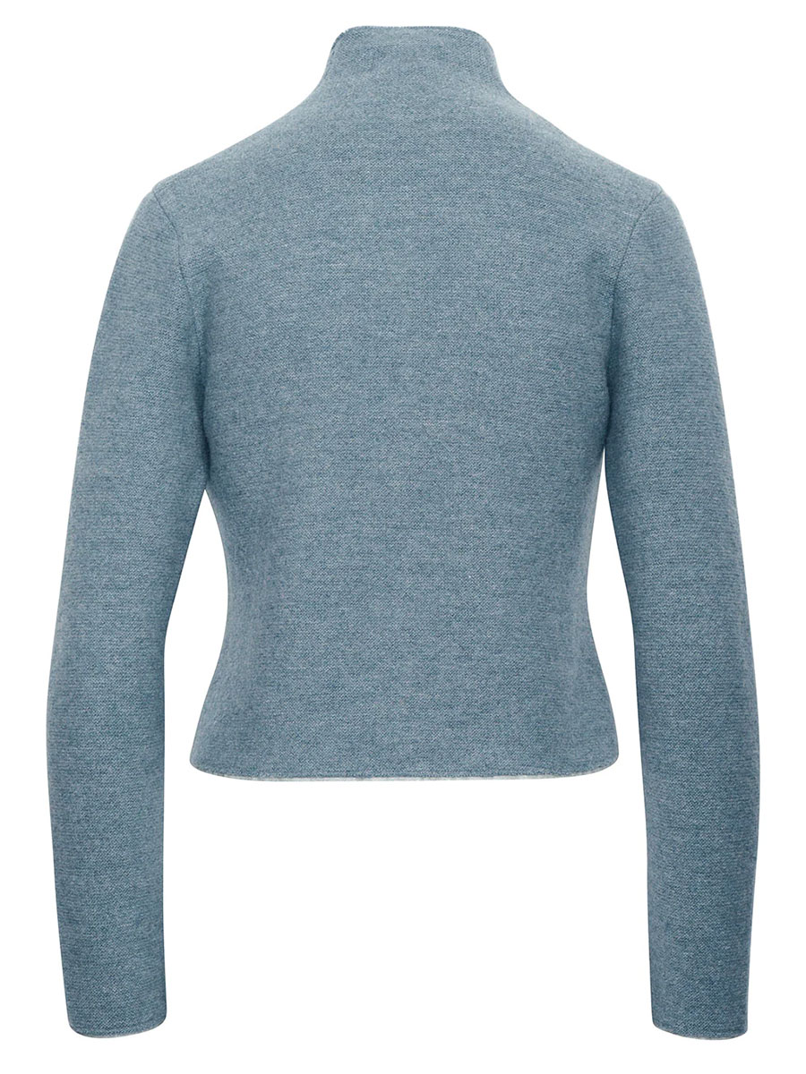 Stapf Strickjacke Dorika, rauchblau, Abschlüsse rolliert #3