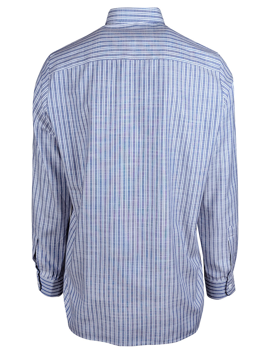 Waldorff Trachtenhemd blau gestreift, Pfoad, Liegekragen #3