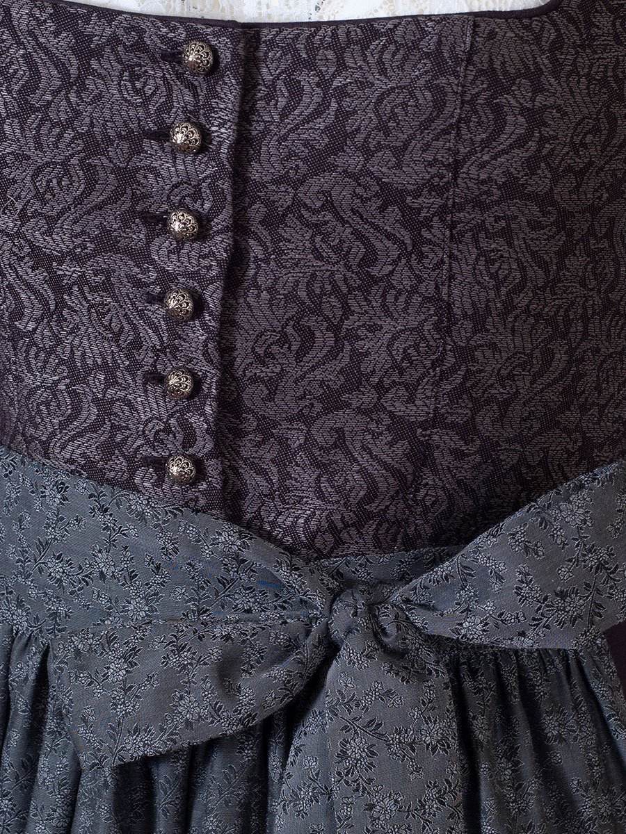 Anno Domini Dirndl Mathilde, grau-schwarz, mit Schoßerl, elegant, 70cm #4
