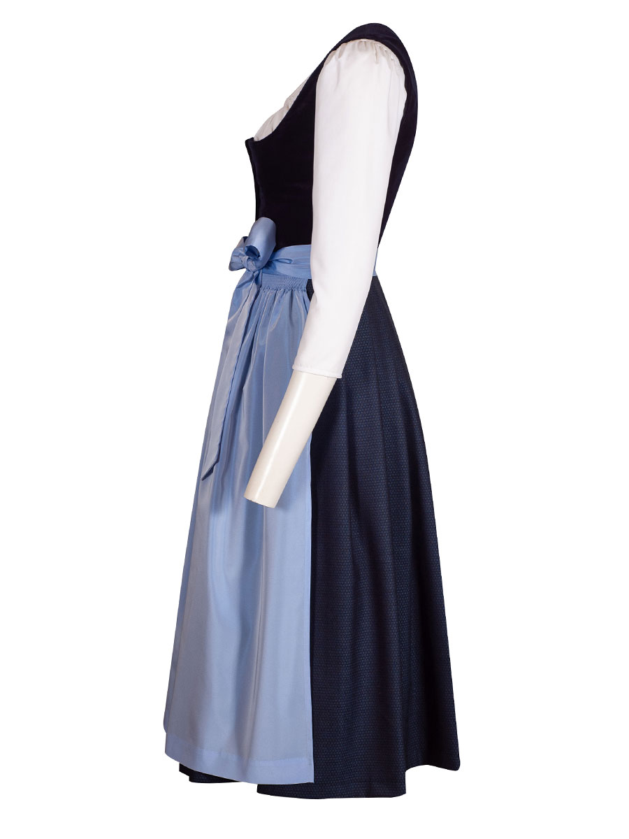 Hammerschmid Dirndl Schliersee, festlich, Samtoberteil, blau, 80lg #2