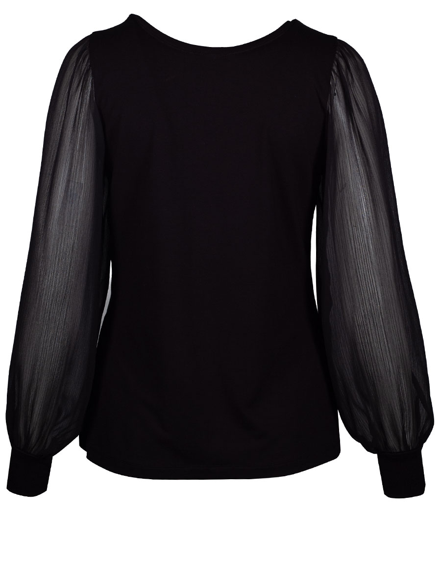 Wenger Shirtbluse Jade, schwarz, Chiffonärmel #3