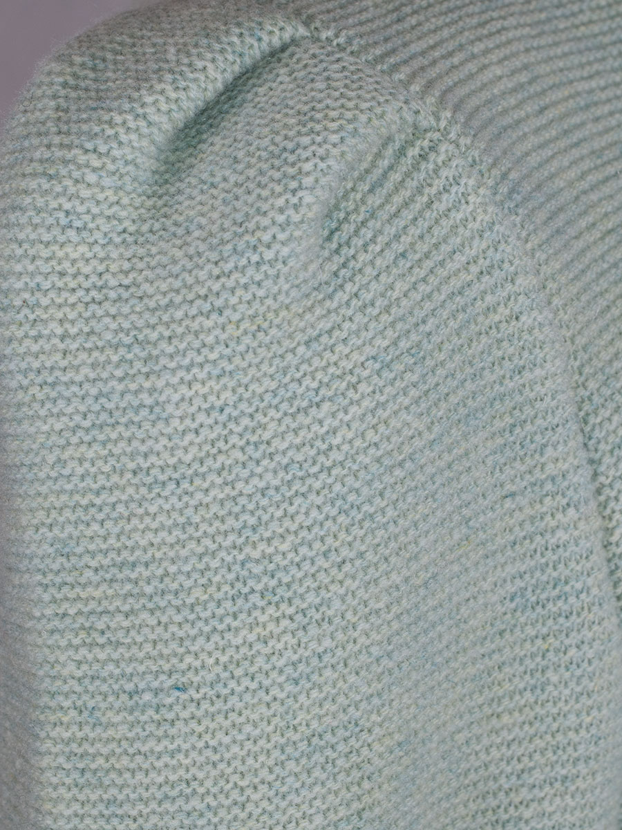 Huber Strickjacke, mint, Einfassung in grün, Zackenbund #4