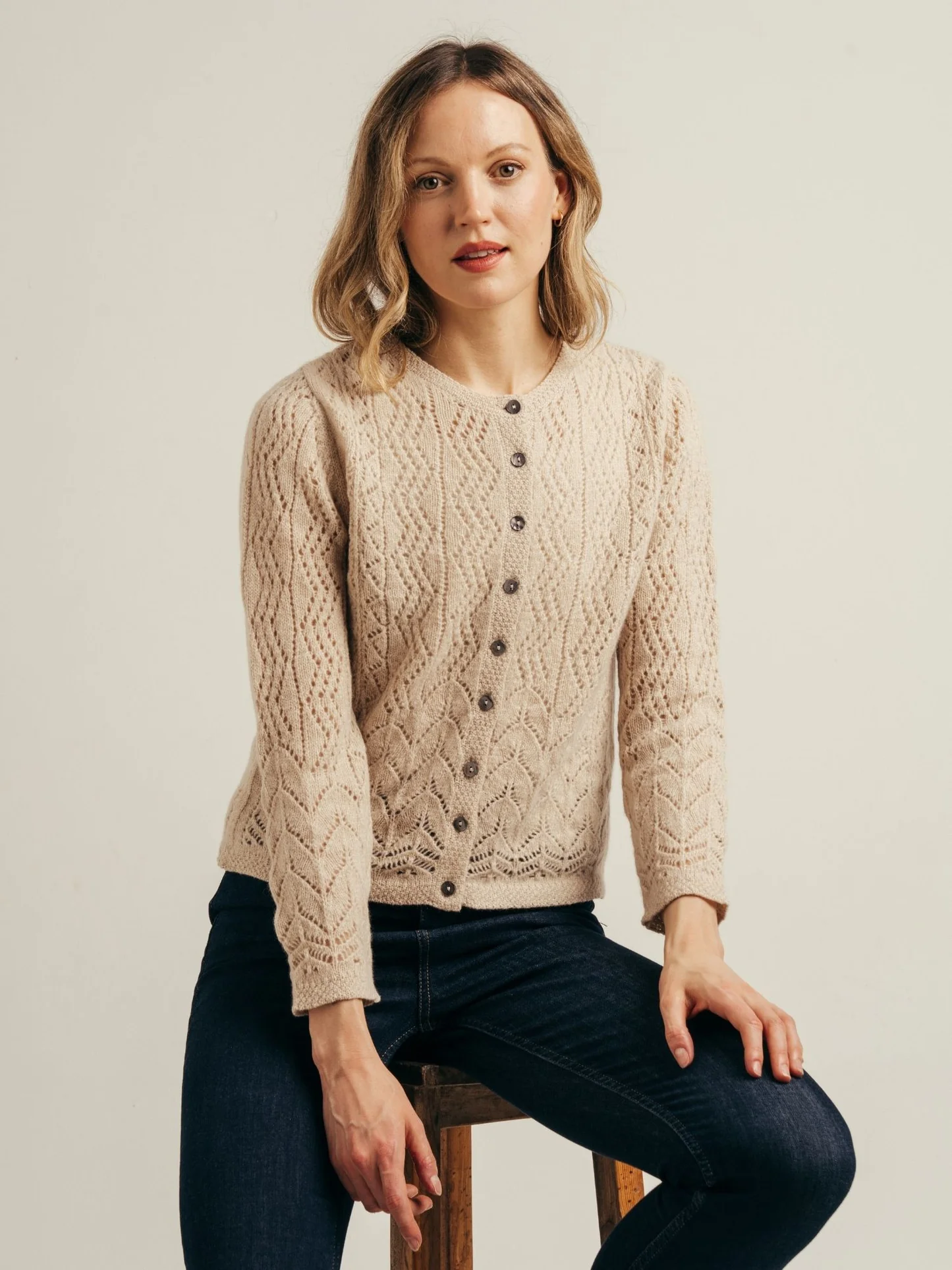 Eribè Strickjacke Solway Lace Cardigan, Oatmeal, beige #2