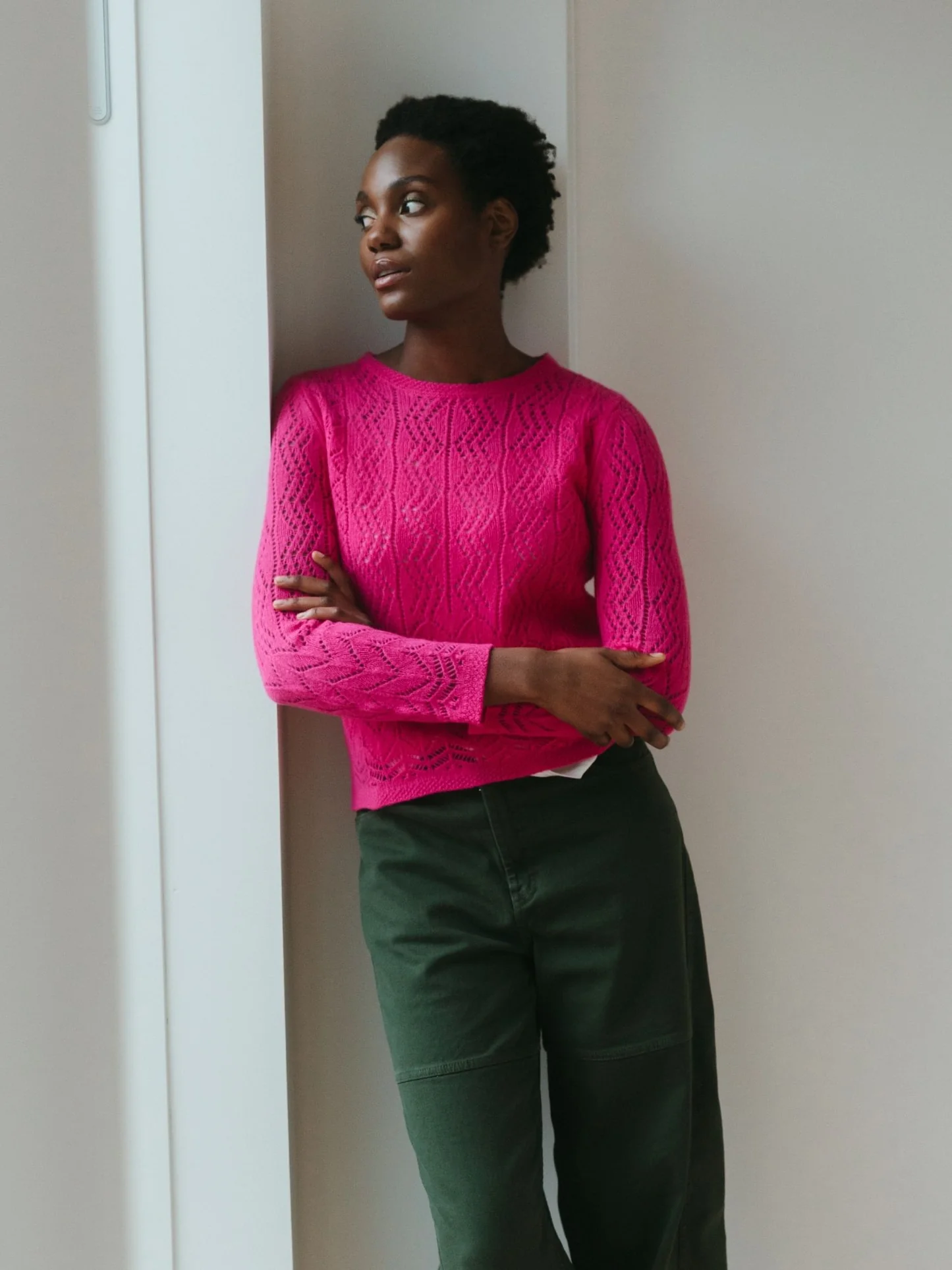 Eribè Strickpullover Solway Lace Cardigan, pink #2