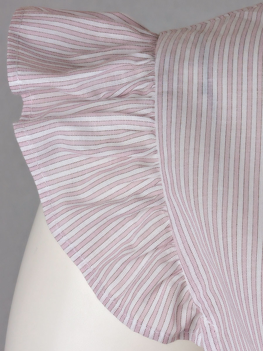 Hiebaum Bluse, Streifenmuster, rosa-weiß, Flügelarm #3