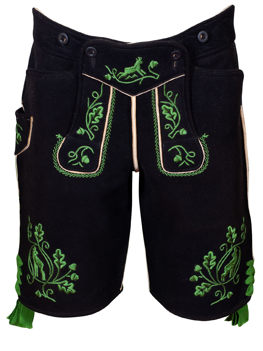 Lederhose Originaltracht kurz Lenggries Hirsch gras #1