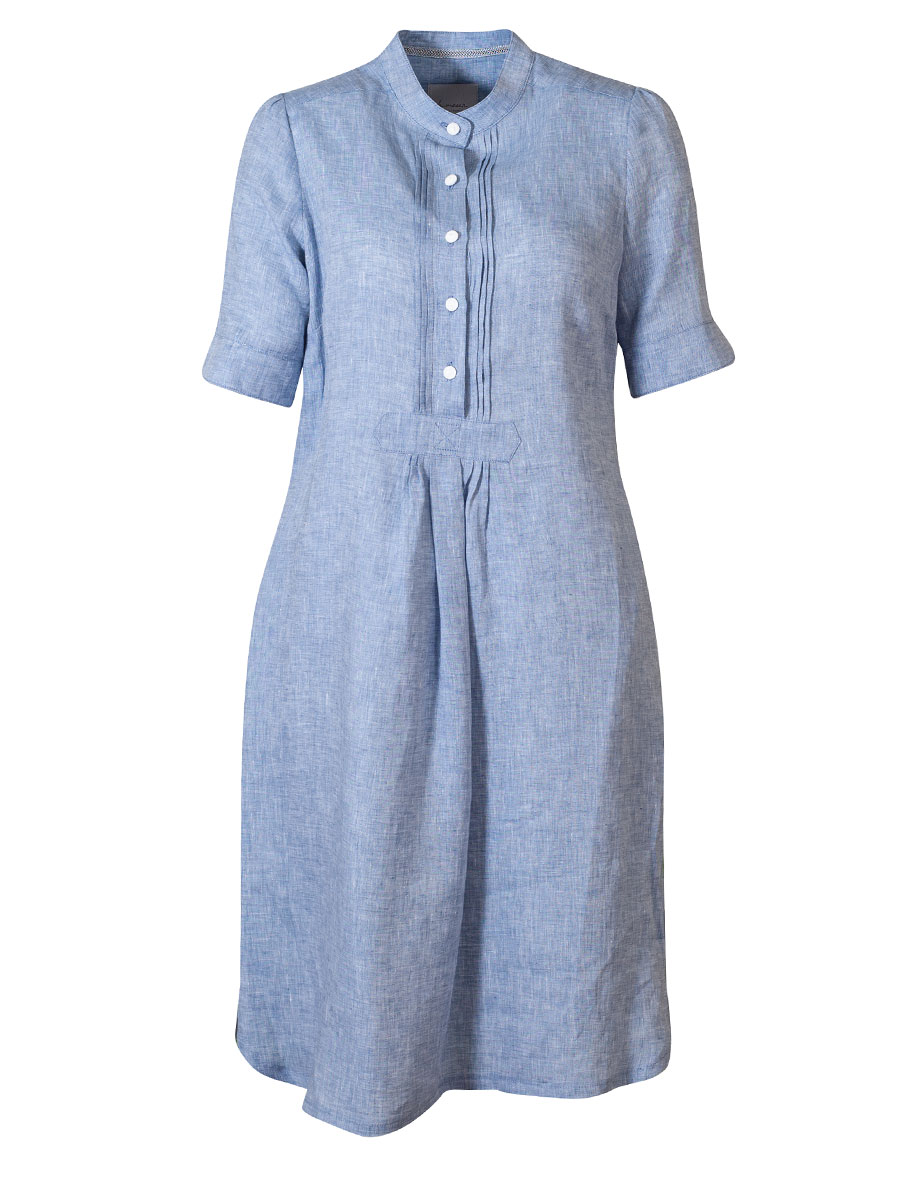 Moser Leinenkleid Kleo, rauchblau, Kurzarm #1