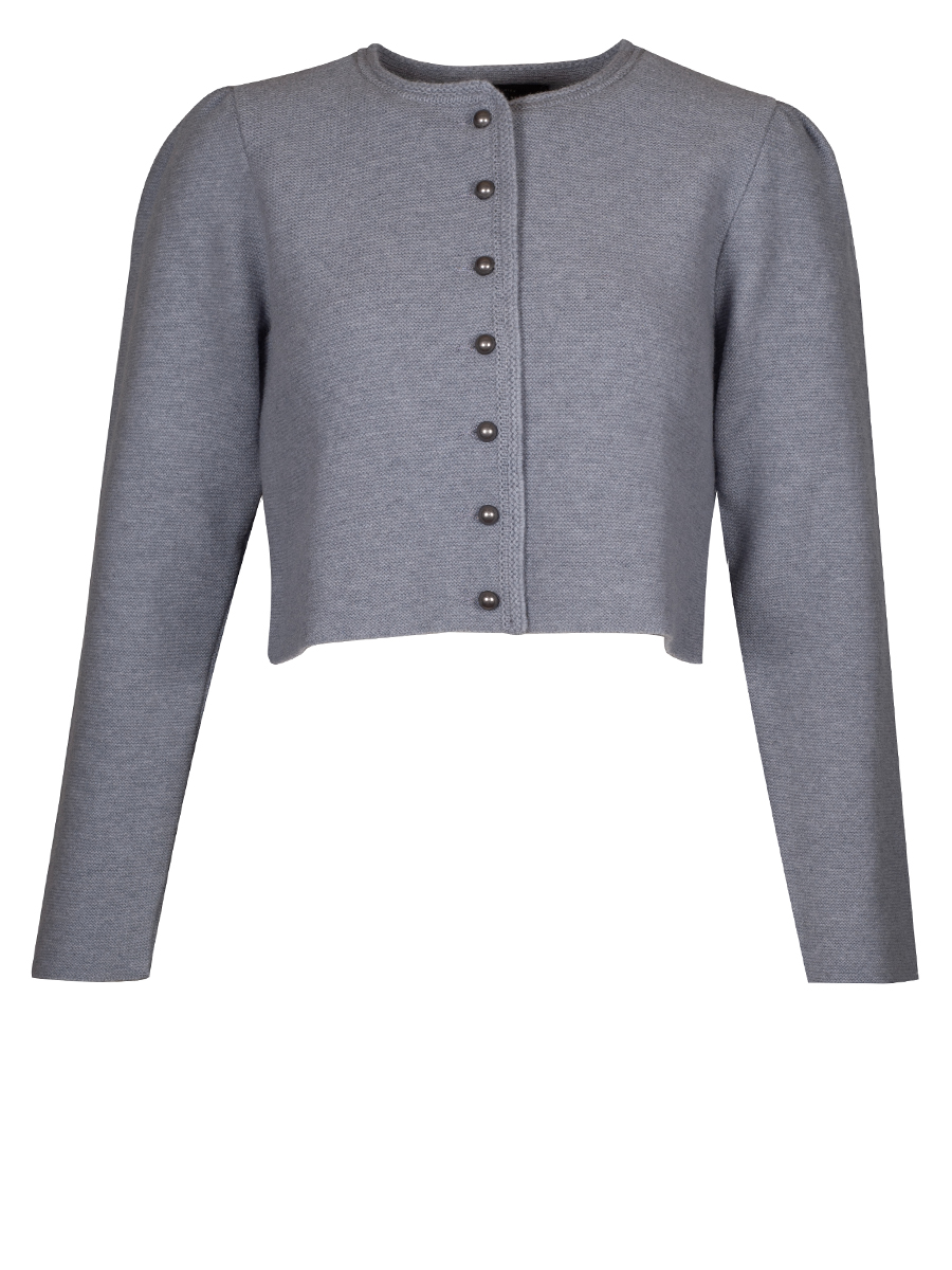 Astrifa Strickjacke Rinn, alugrau, Puffarme #1