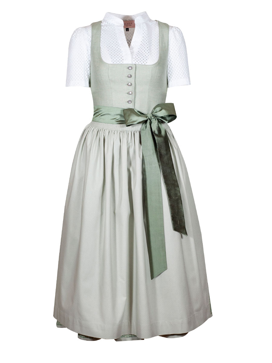 hausg'macht Dirndl Pillersee, mint, festlich, Leinen, 80lg #1