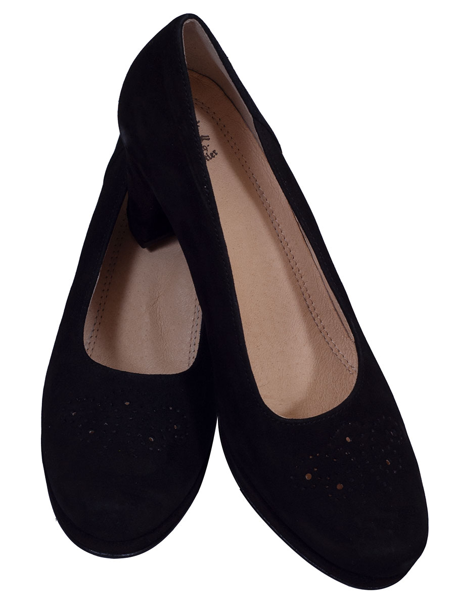 Schuhmanufaktur Gautsche, Trachtenpumps, schwarz, Samtziege #1