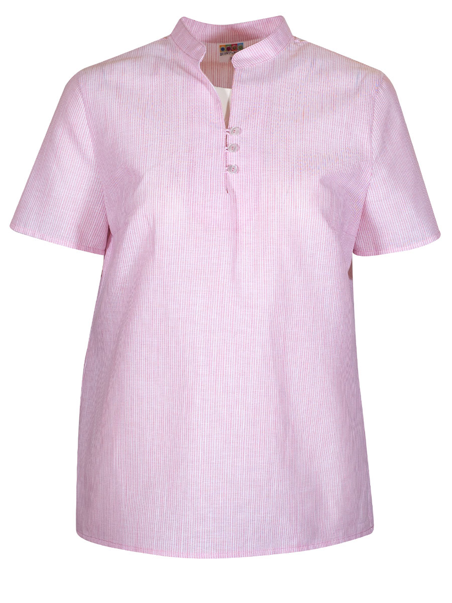Berwin & Wolff  Damenbluse, rosa gestreift, Stehkragen, Schlupfbluse #1