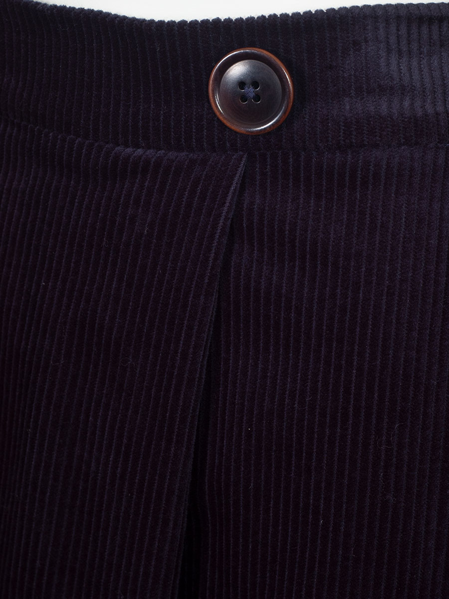 Feli und Hans Damenrock Raja, Cordoptik, marineblau, große Zierknöpfe #4