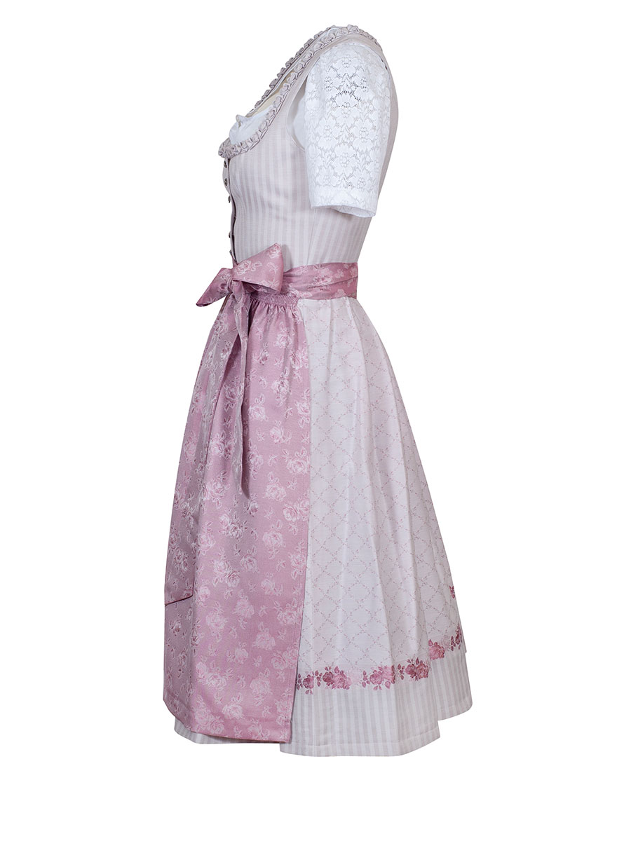 Wenger Fest-Dirndl Bibi, ecru-altrose, Rosenmuster, 70lg #2