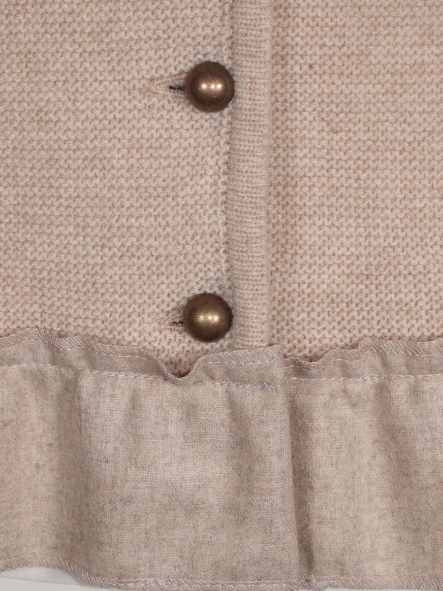 hausg'macht Kapuzen-Strickjacke Heike, natur, Rüschenborte #4