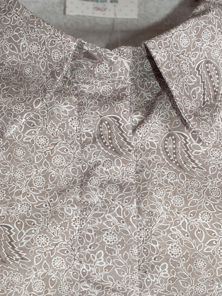 FIL NOIR Damenbluse Antonella, taupe, Langarm, Paisley #2