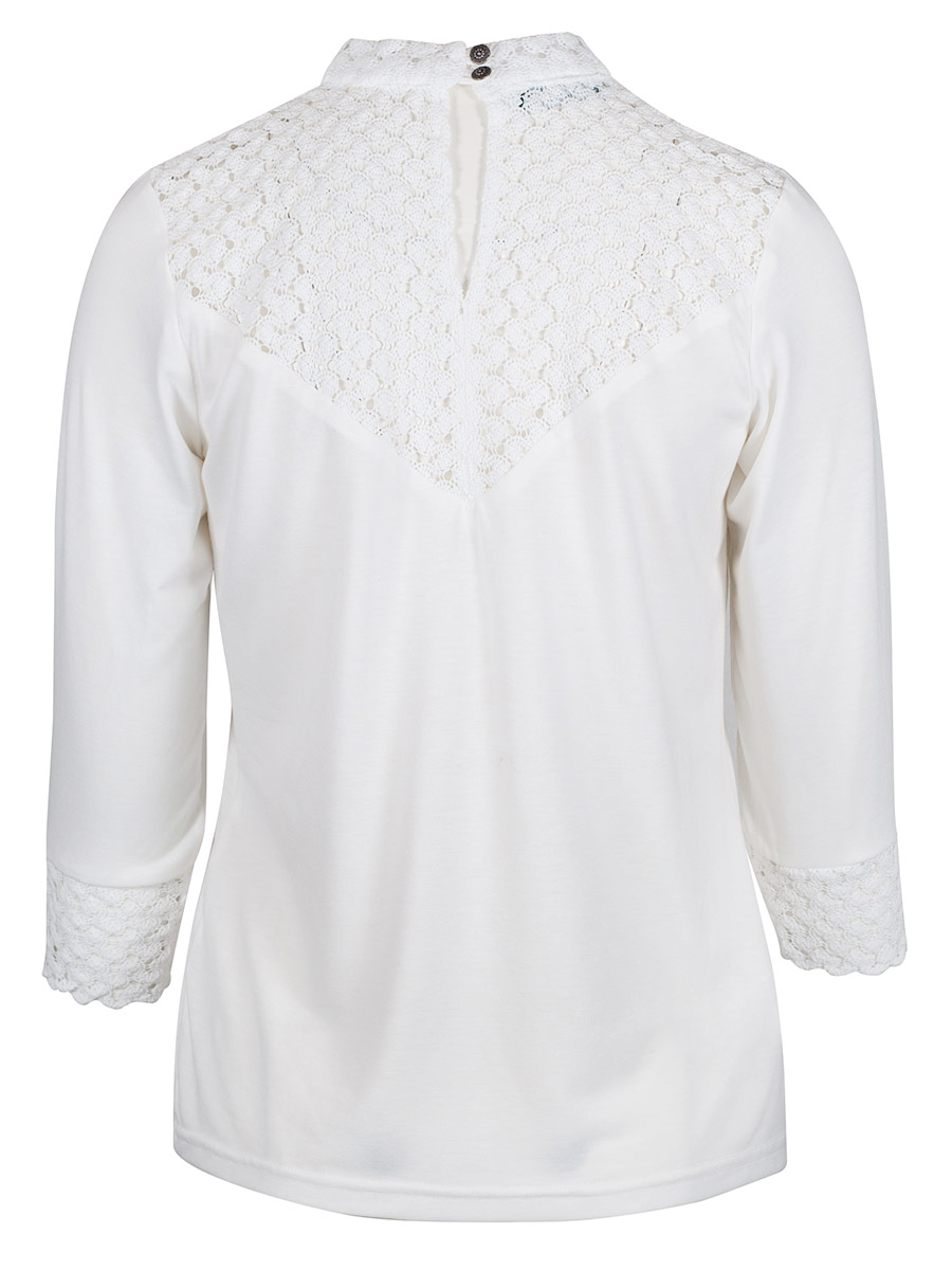 Country Line Damenshirt, creme, hochgeschlossen, Spitze #3