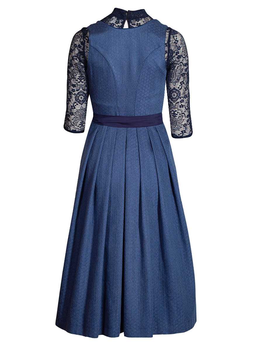 Wenger Kati Dirndl, blau, Schürze mit Allover-Print, 80cm #3