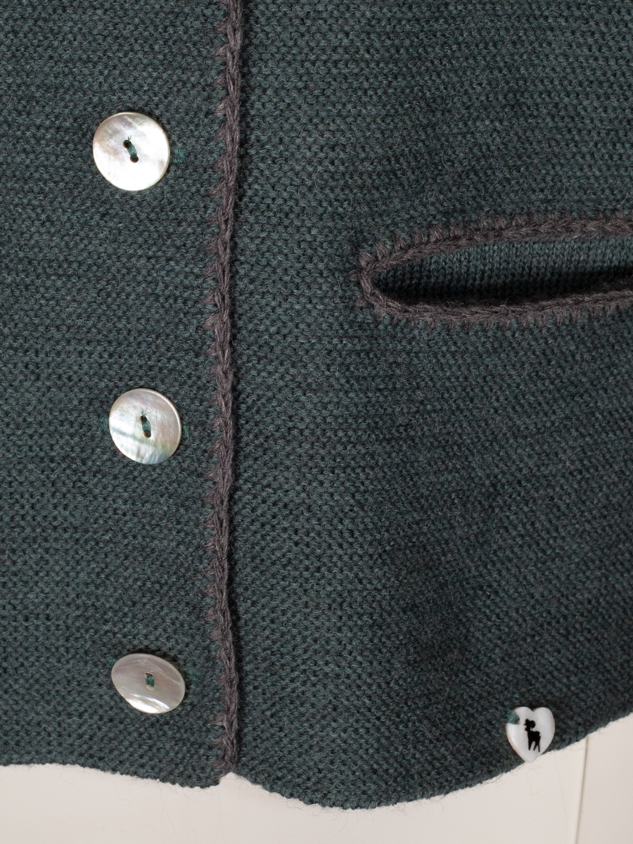 Huber Strickjacke Odina, petrol mit grauem Kragen #4