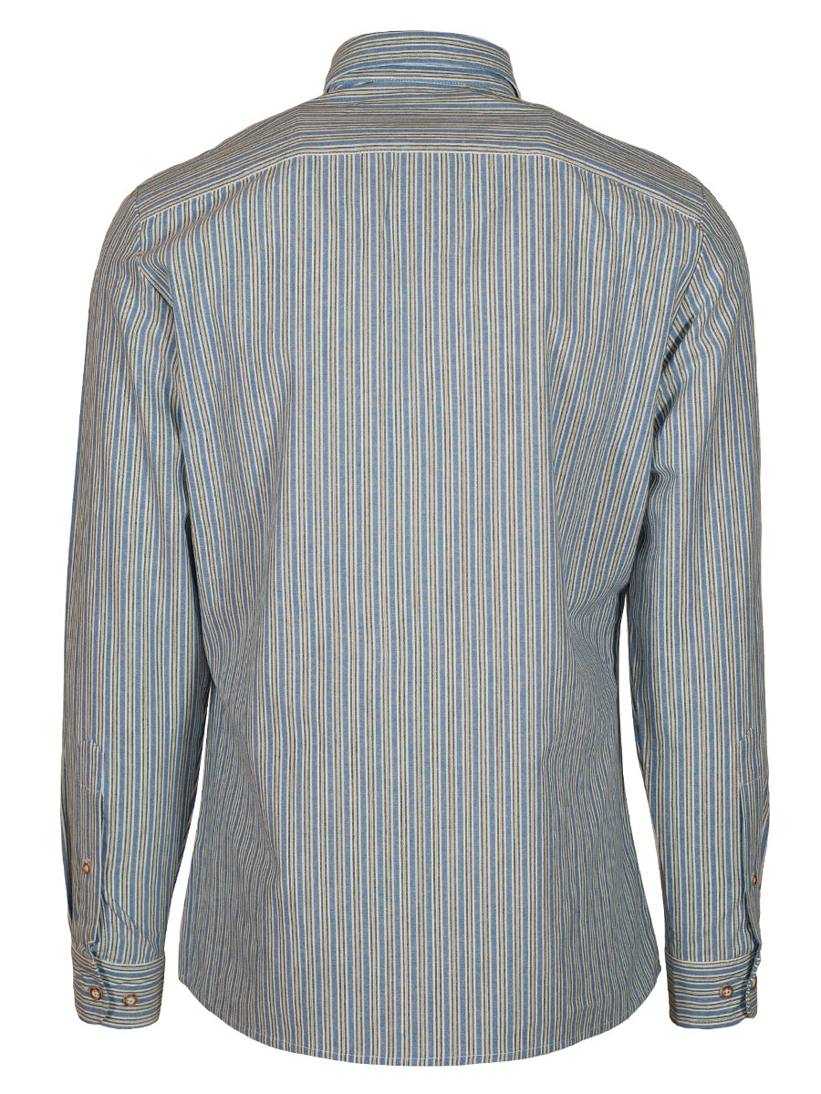 Hammerschmid Trachtenhemd blau-grün gestreift, Pfoad, Liegekragen, Slim Fit #2