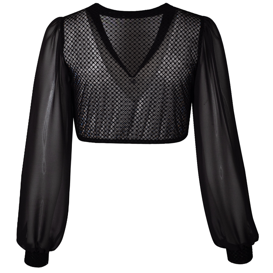 Waldorff Dirndlbluse Amira, schwarz, Langarm, elegant #2
